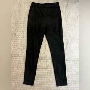 Oober Swank Moto Coated Leggings Black